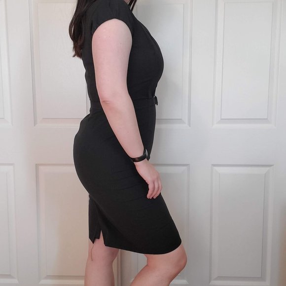Banana Republic Black Work Dress with Matching Belt - Size 8 - Picture 7 of 7